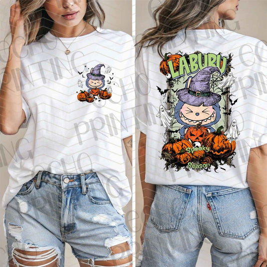 HLW 672 – CUTIE GHOST WITH PUMPKINS | POCKET & BACK SOLD SEPERATELY