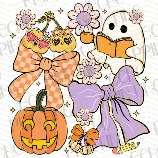 HLW 692 – CUTE HALLOWEEN PUMPKIN GHOST BOWS