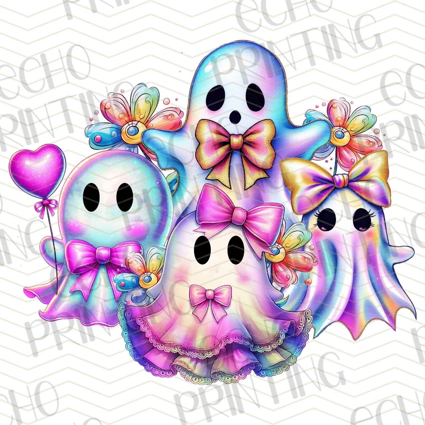 HLW 702 – CUTE GHOST FAMILY WITH BOWS
