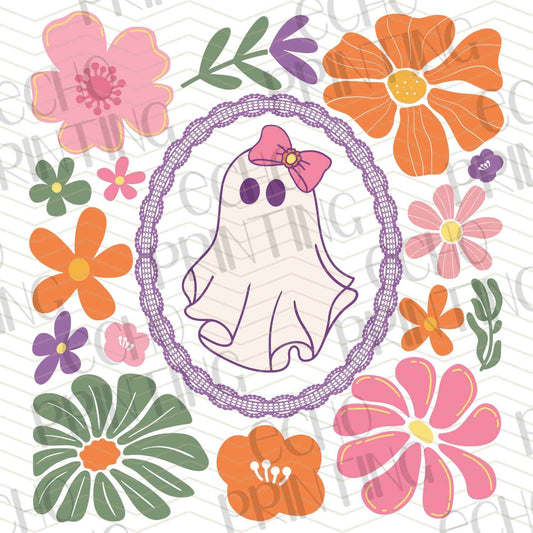 HLW 737 – RETRO FLORAL FRAME WITH GHOST