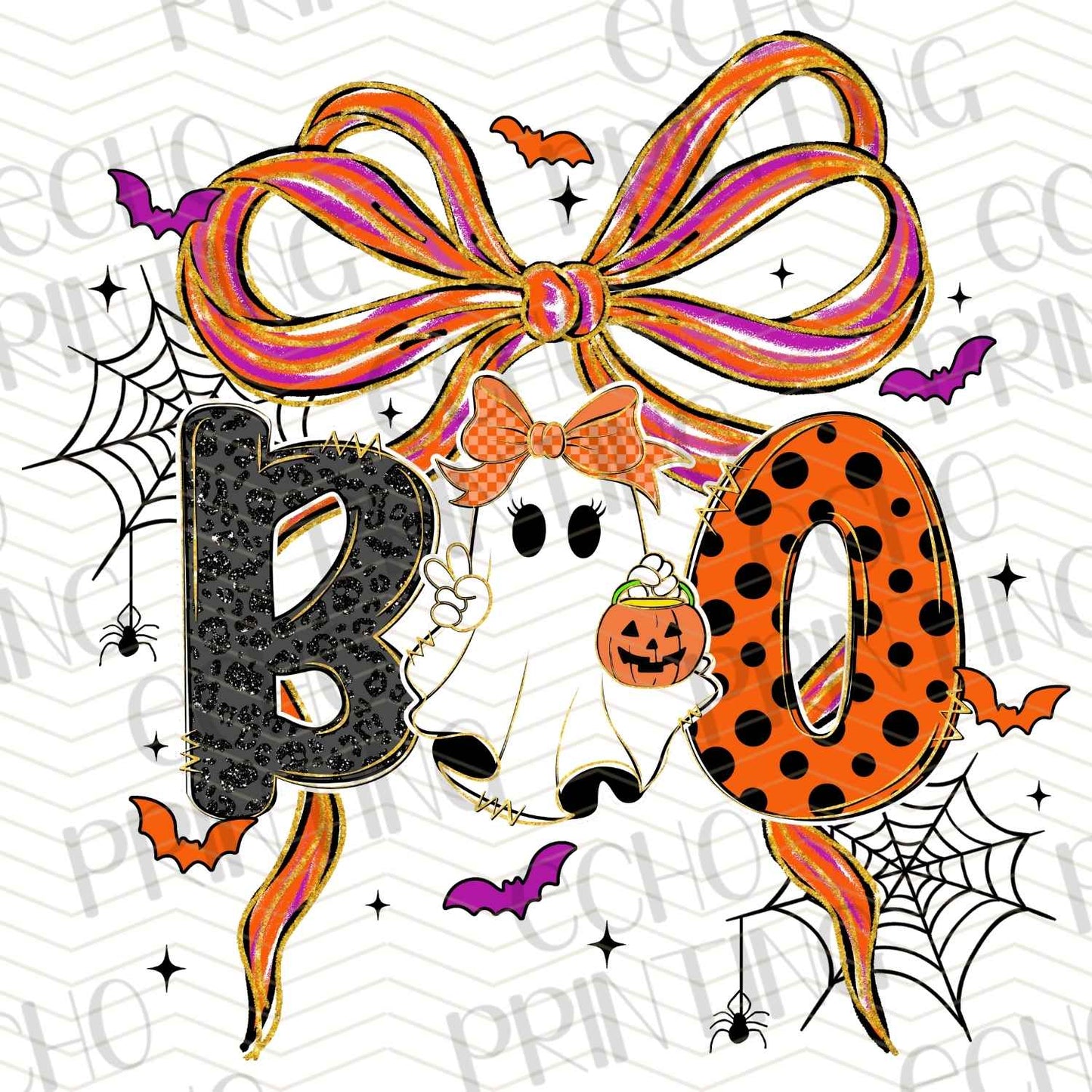 HLW 788 – BOO WITH HALLOWEEN BOW