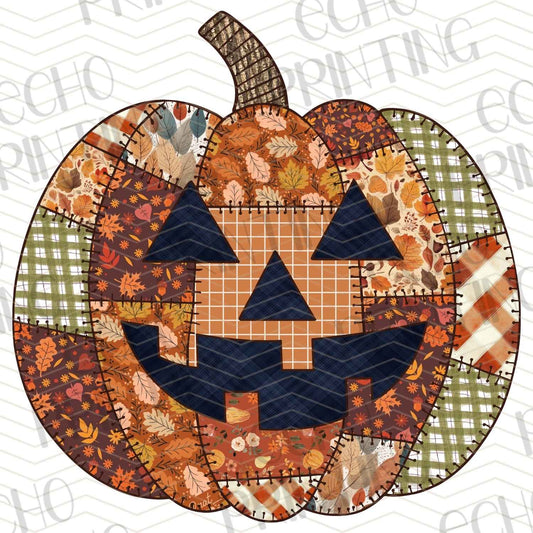 HLW 791 – PATCHWORK PUMPKIN JACK O LANTERN