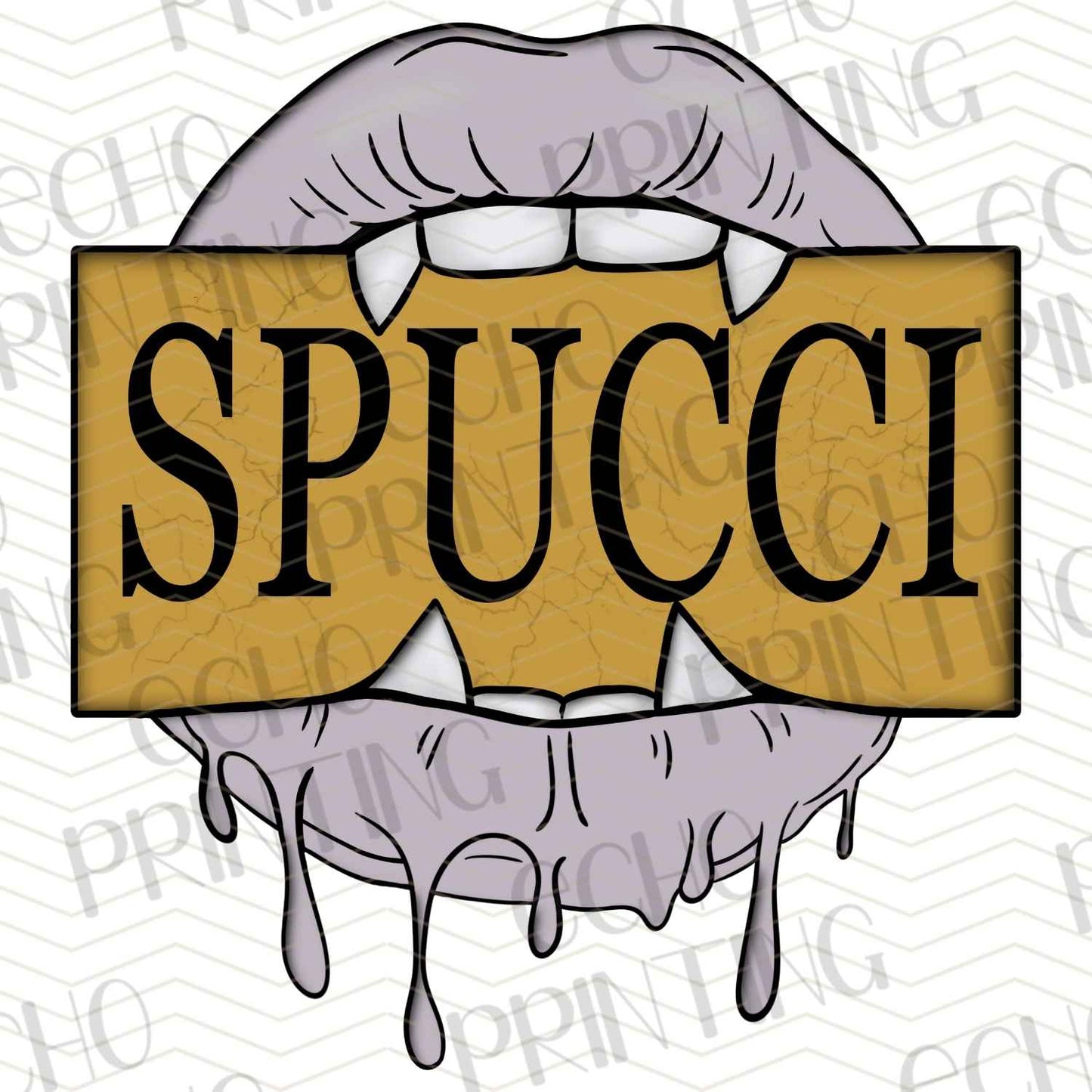 HLW 803 – SPOOKY GOTH FASHION INSPIRED “SPUCCI” DRIPPY TEXT