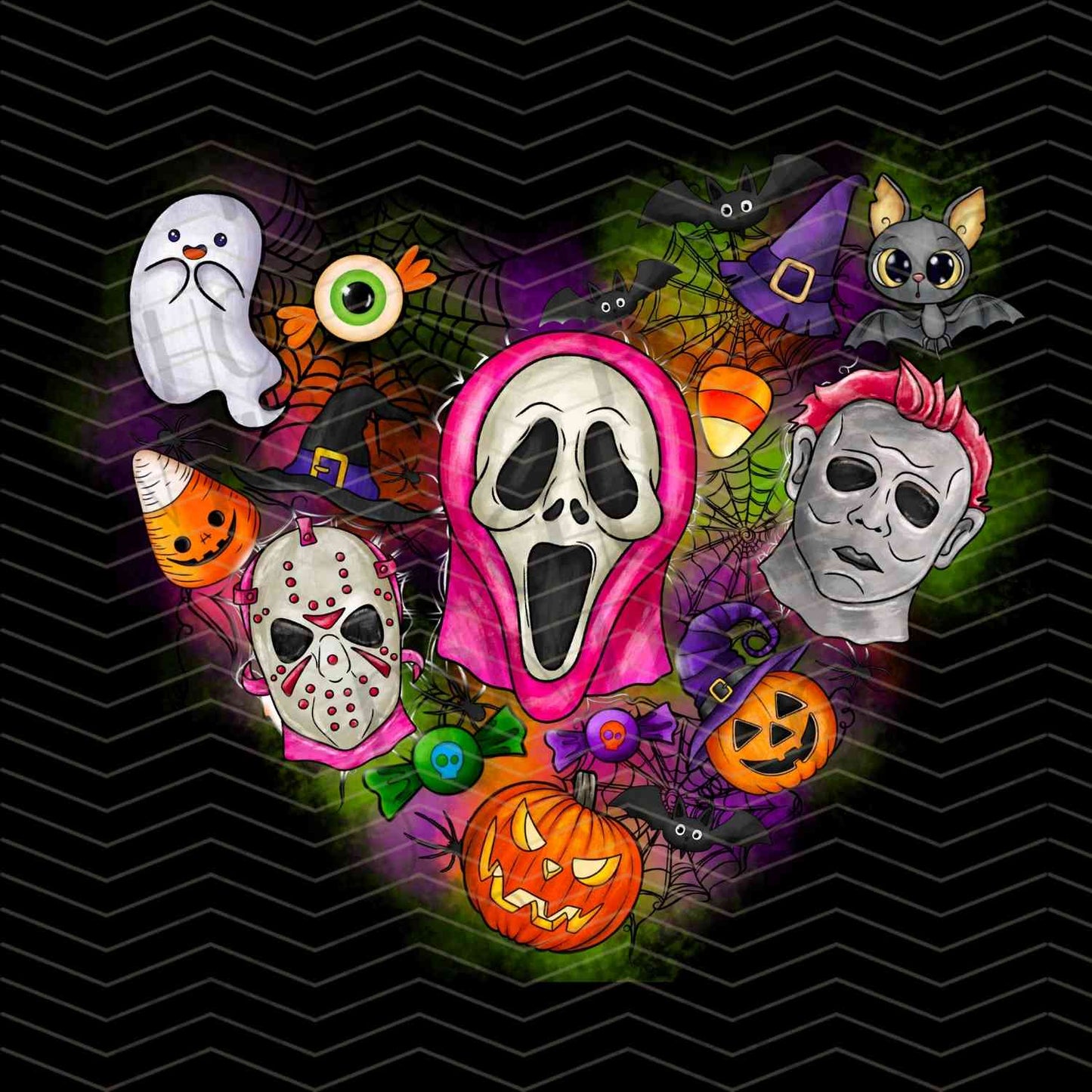 HLW 821 – HORROR MASKS HALLOWEEN PUMPKINS