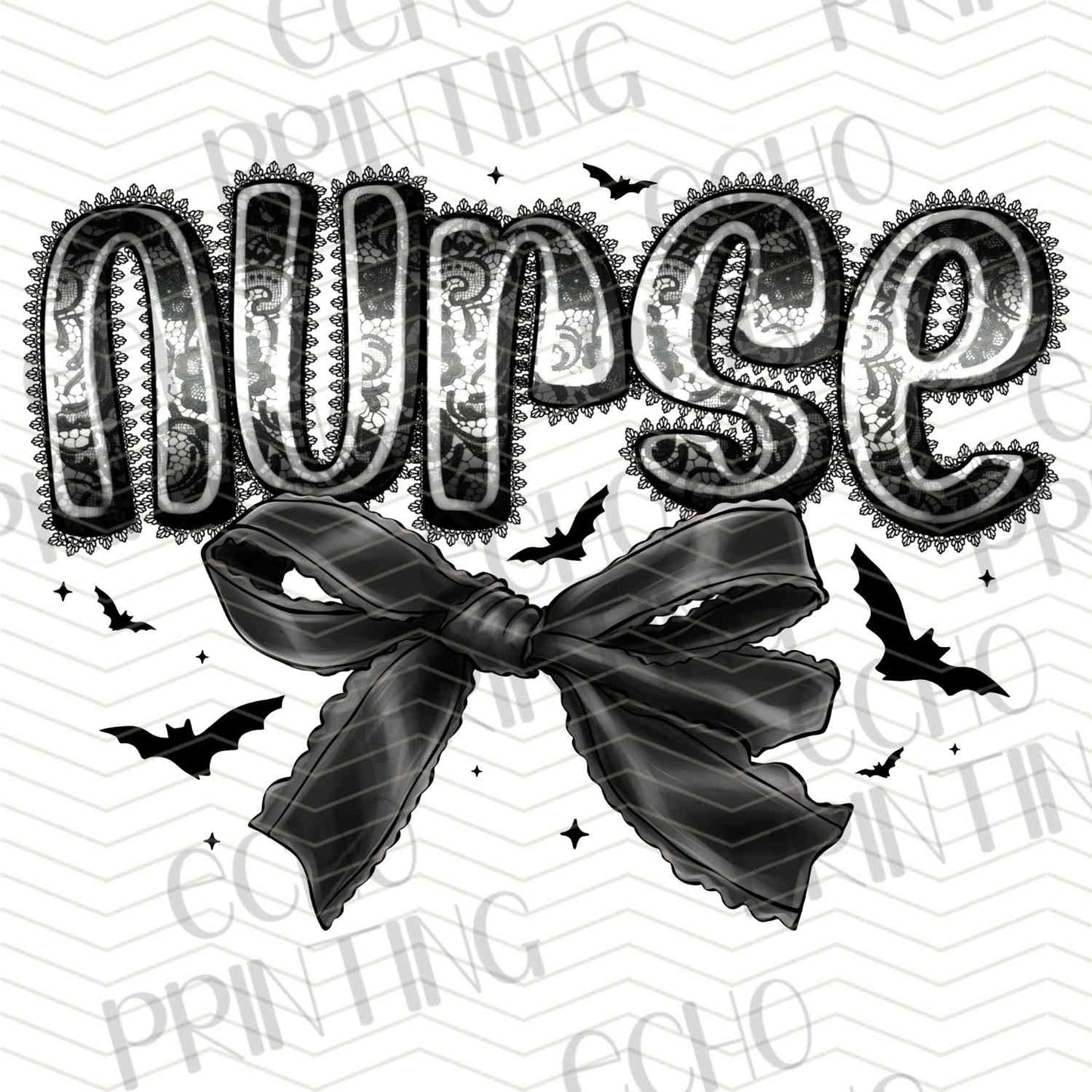 HLW 857 – NURSE HALLOWEEN BLACK BOW