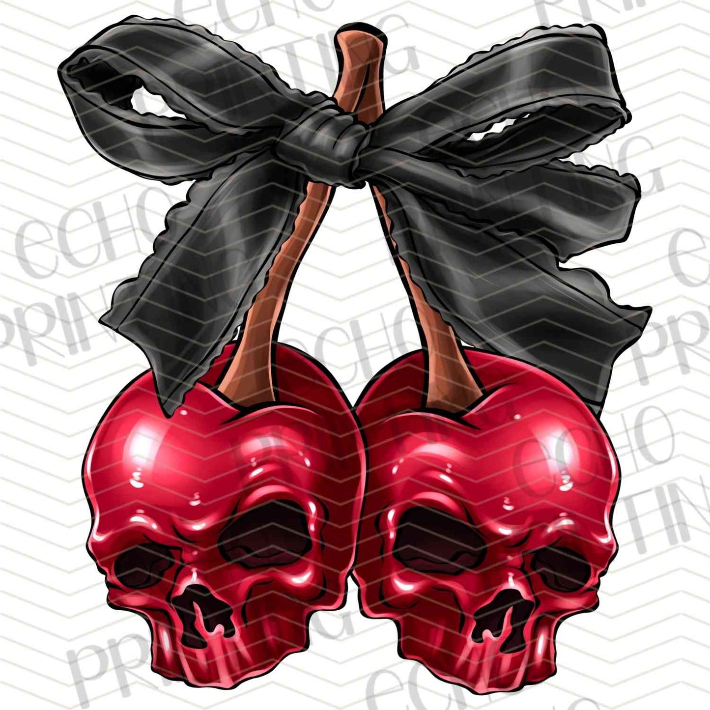 HLW 905 – RED HEART SKULL BOW