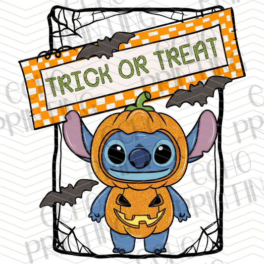 HLW 932 – BLUE MONSTER TRICK OR TREAT SIGN