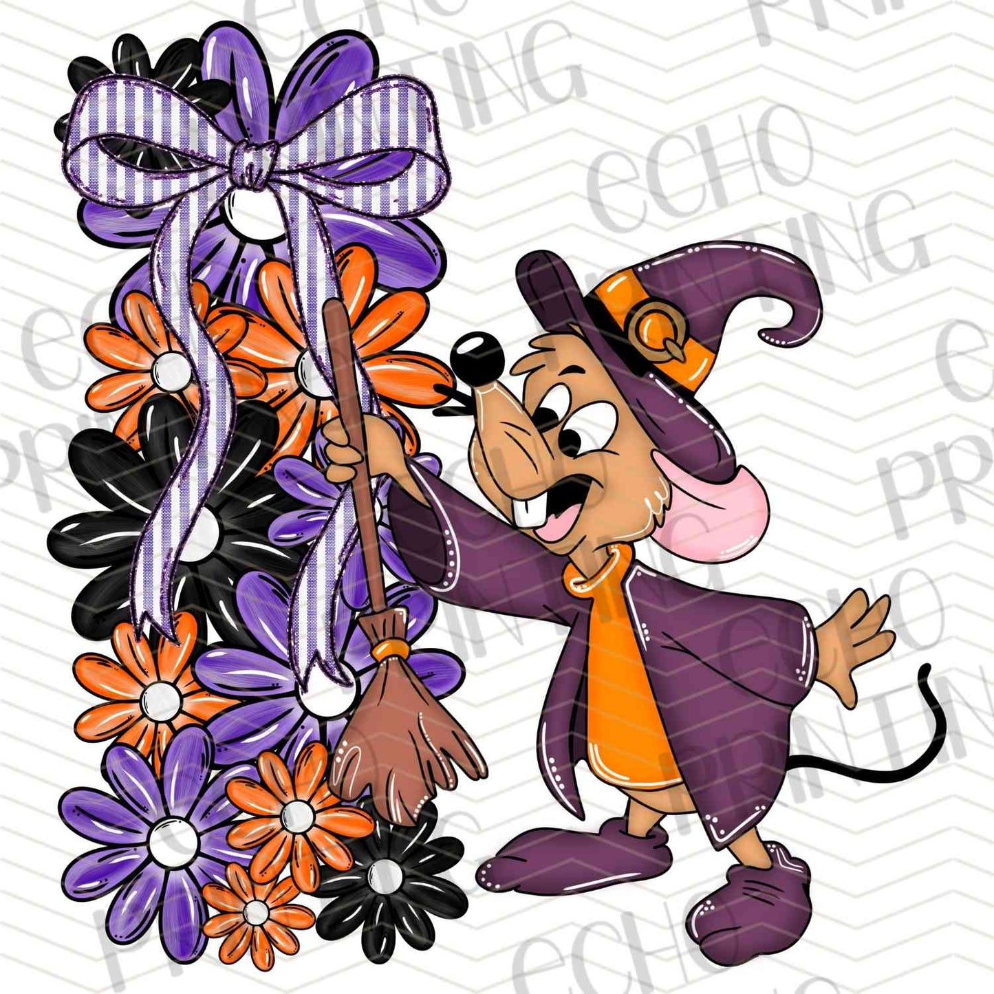 HLW 954 – WITCH MOUSE PURPLE BOW HALLOWEEN