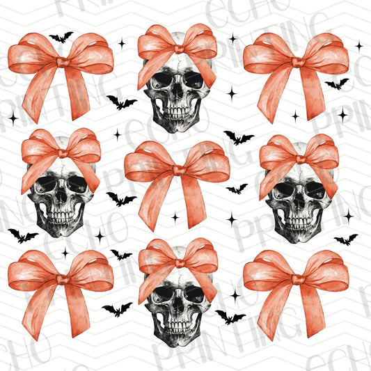 HLW 98 - SKULLS WITH ORANGE BOWS