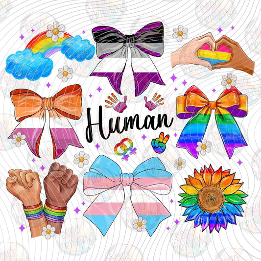 HMRG 11 - HUMAN RAINBOW BOWS WHITE