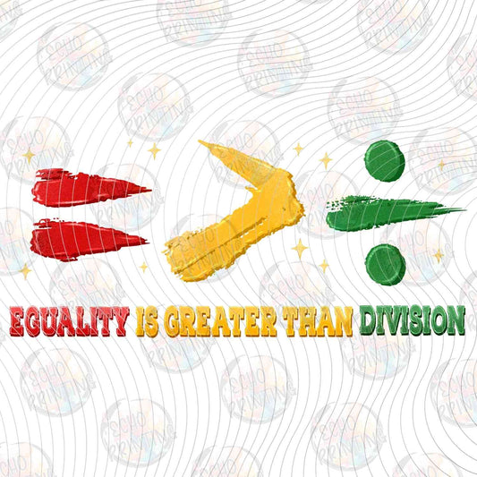 HMRG 5 - EQUALITY IS GREATER THAN DIVISION SYMBOLS