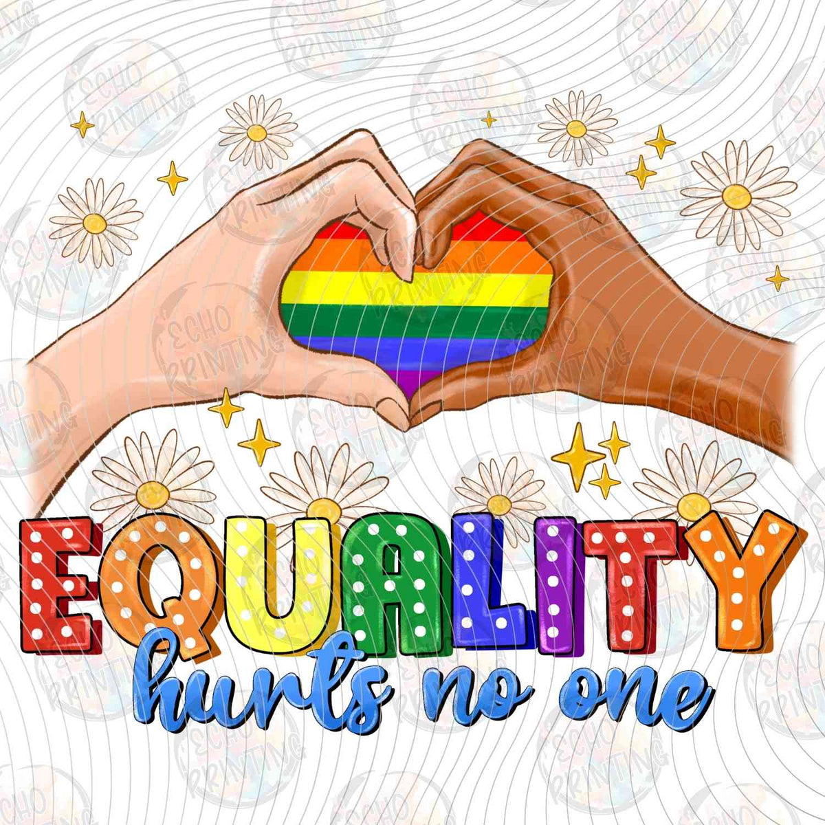 HMRG 8 - EQUALITY HURTS NO ONE HANDS HEART RAINBOW