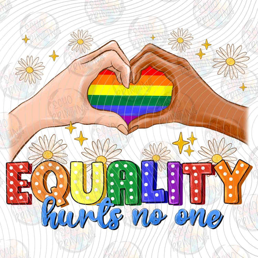 HMRG 8 - EQUALITY HURTS NO ONE HANDS HEART RAINBOW