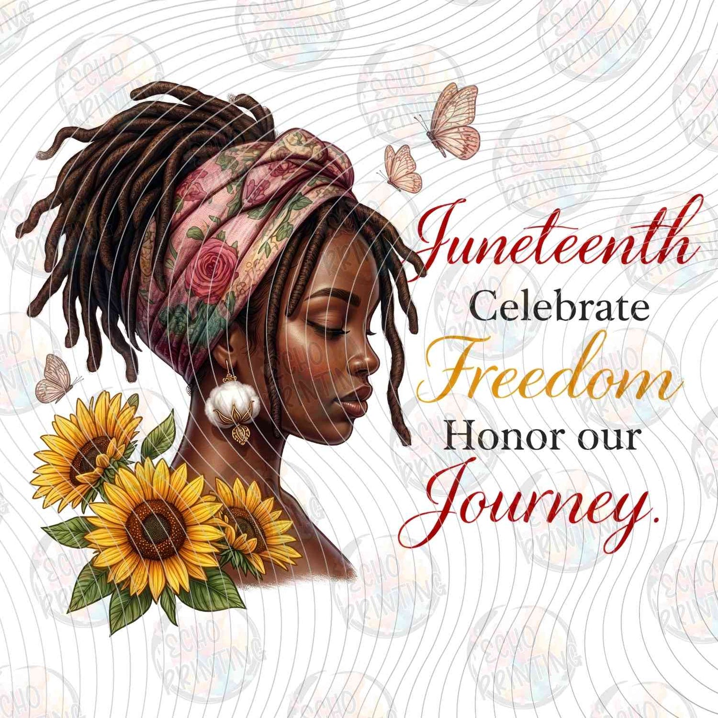 JNTHG 33 - JUNETEENTH CELEBRATE FREEDOM WOMAN SUNFLOWERS