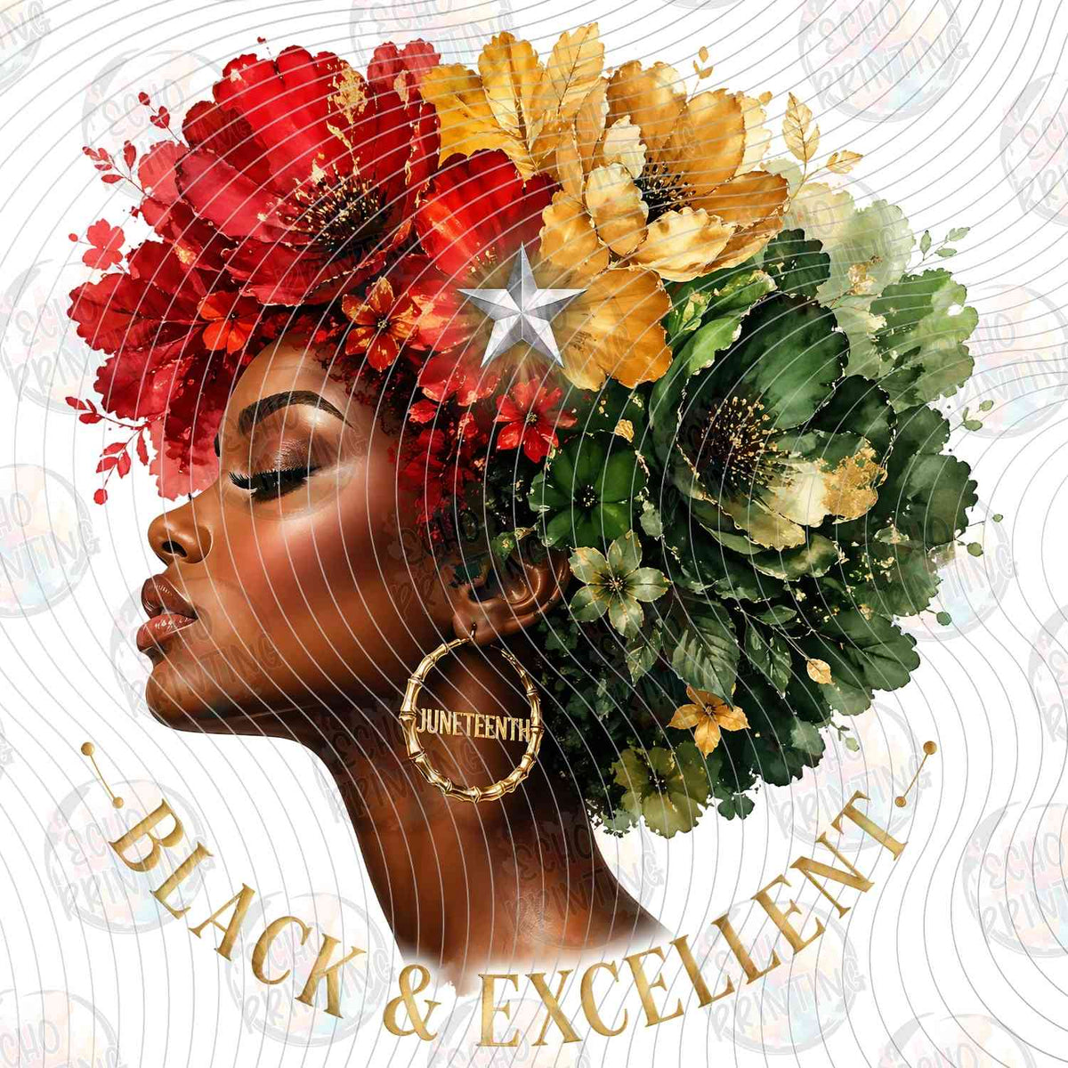 JNTHG 55 - BLACK AND EXCELLENT WOMAN FLOWER AFRO
