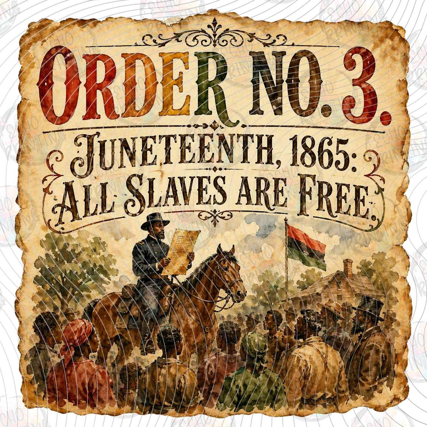 JNTHG 68 - ORDER NO 3 JUNETEENTH VINTAGE POSTER