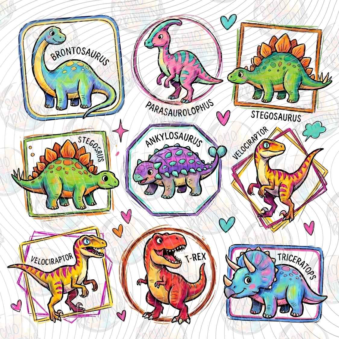 KDDG 227 - DINO FRIENDS STICKER COLLAGE
