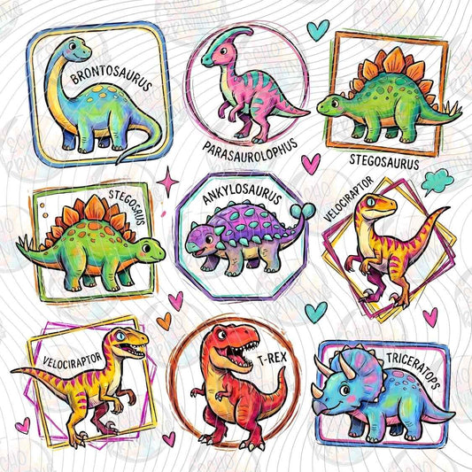 KDDG 227 - DINO FRIENDS STICKER COLLAGE