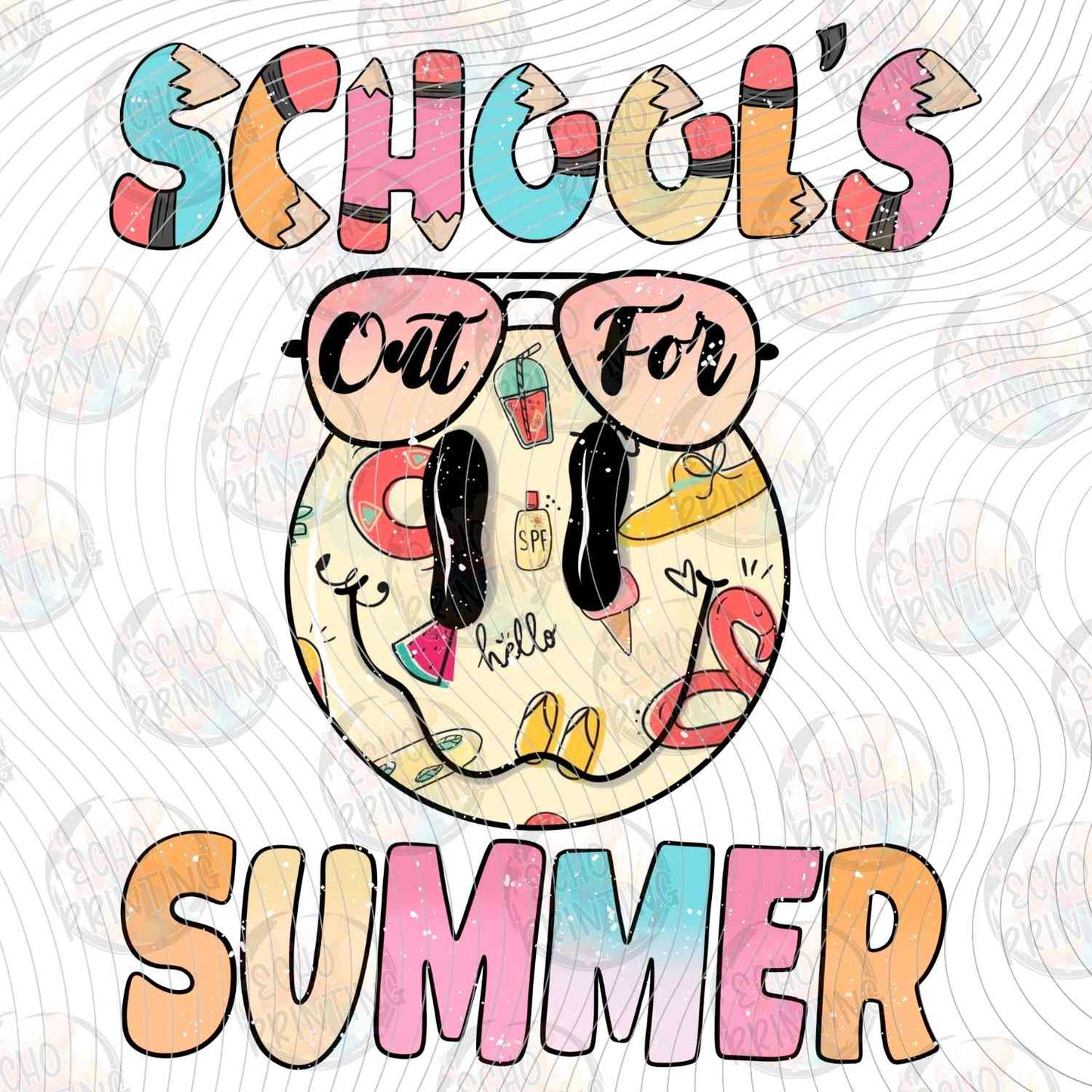 LDOS 15 - SCHOOL'S OUT FOR SUMMER RETRO SMILEY