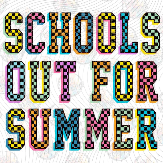 LDOS 39 - SCHOOL'S OUT FOR SUMMER COLORFUL CHECK