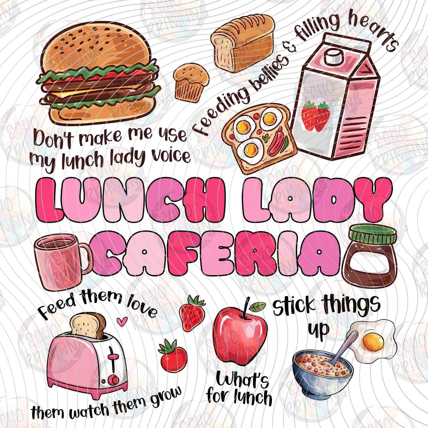 LNDG 37 - LUNCH LADY CAFETERIA FOOD ICONS