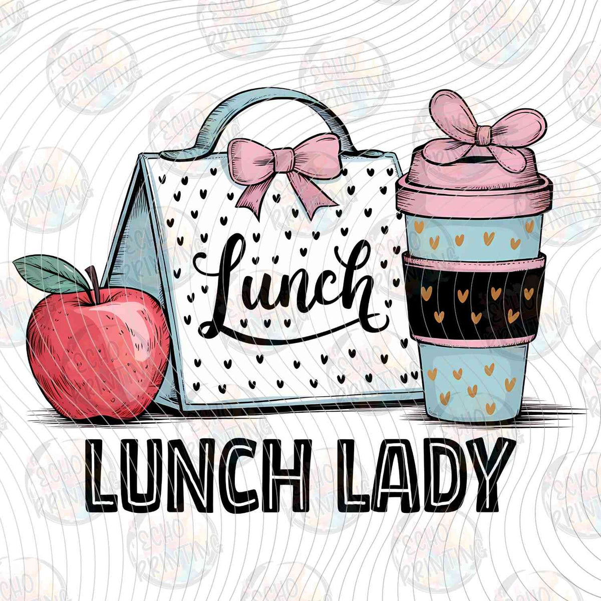 LNDG 43 - LUNCH LADY BAG APPLE AND COFFEE PINK