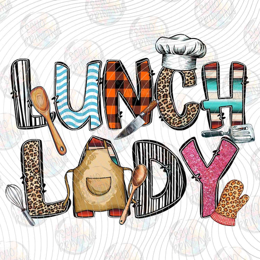 LNDG 47 - LUNCH LADY APRON AND CHEF HAT