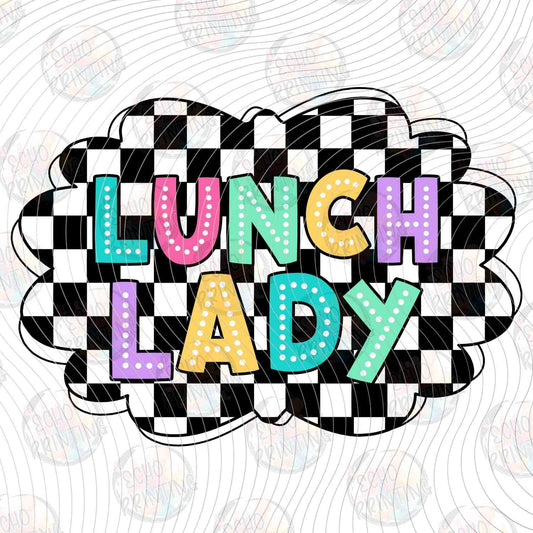 LNDG 48 - LUNCH LADY CHECKERBOARD SPLASH