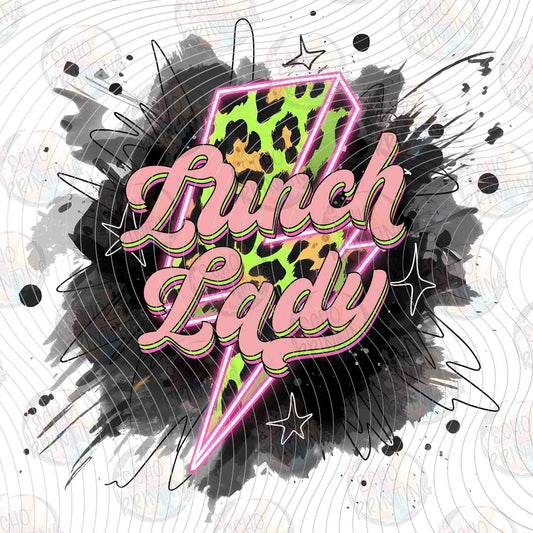 LNDG 49 - LUNCH LADY PINK LETTERS ON BLACK SPLASH
