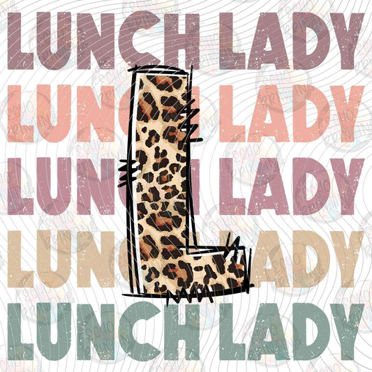 LNDG 57 - LUNCH LADY REPEATING TYPOGRAPHY