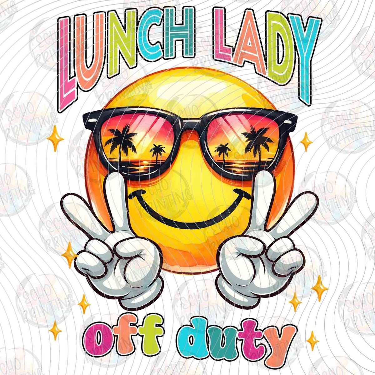 LNDG 9 - LUNCH LADY OFF DUTY SMILEY FACE