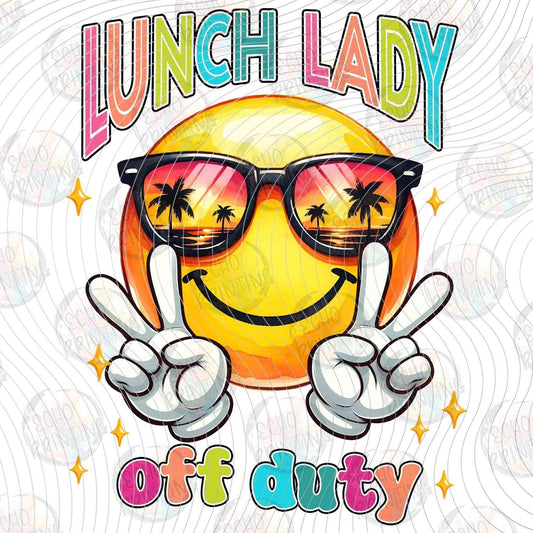 LNDG 9 - LUNCH LADY OFF DUTY SMILEY FACE