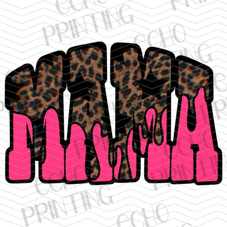 MGAG 1410 - LEOPARD MAMA RETRO LETTERING