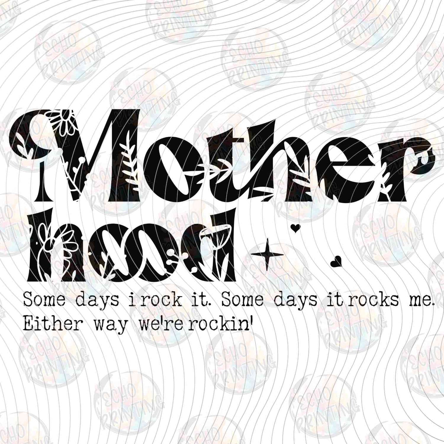 MGA 1263 - MOTHERHOOD SOME DAYS I ROCK IT BLACK TEXT
