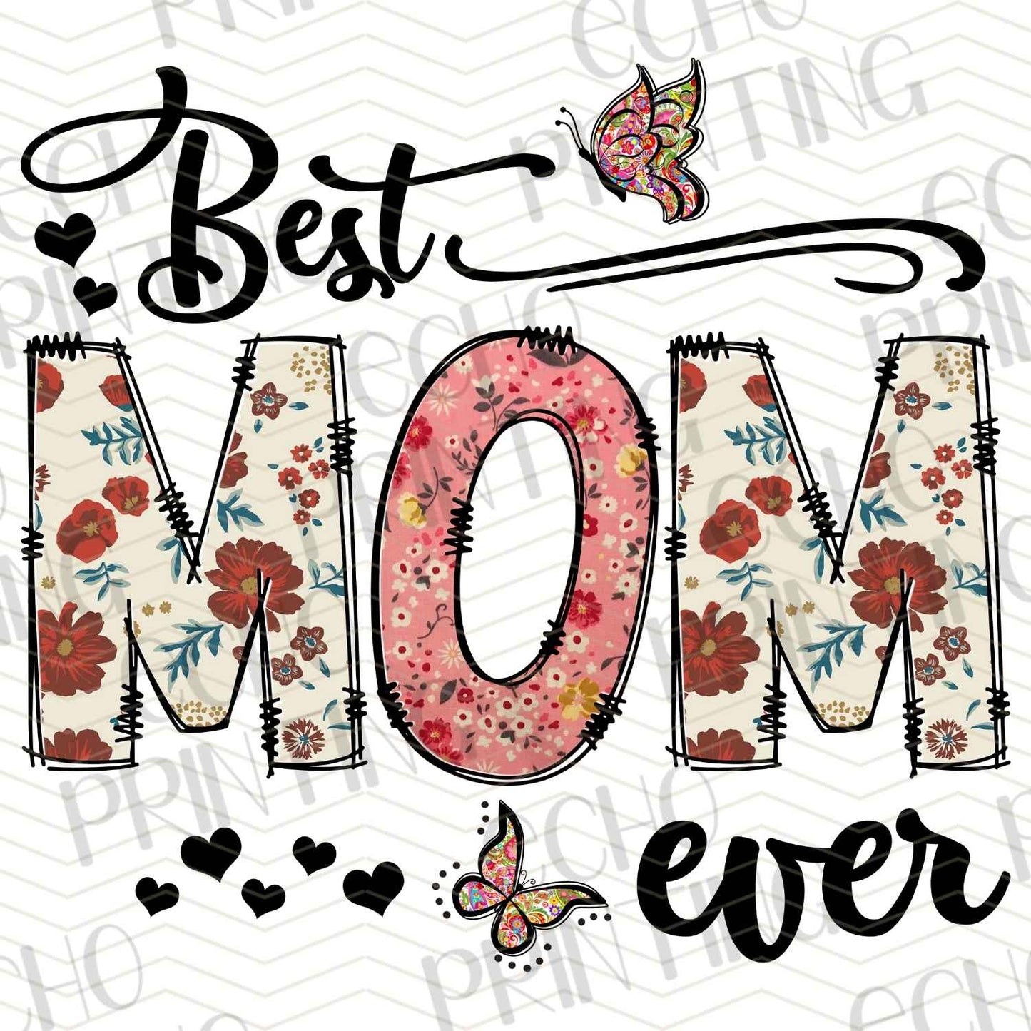 MGAG 218 - BEST MOM EVER FLORAL HEARTS