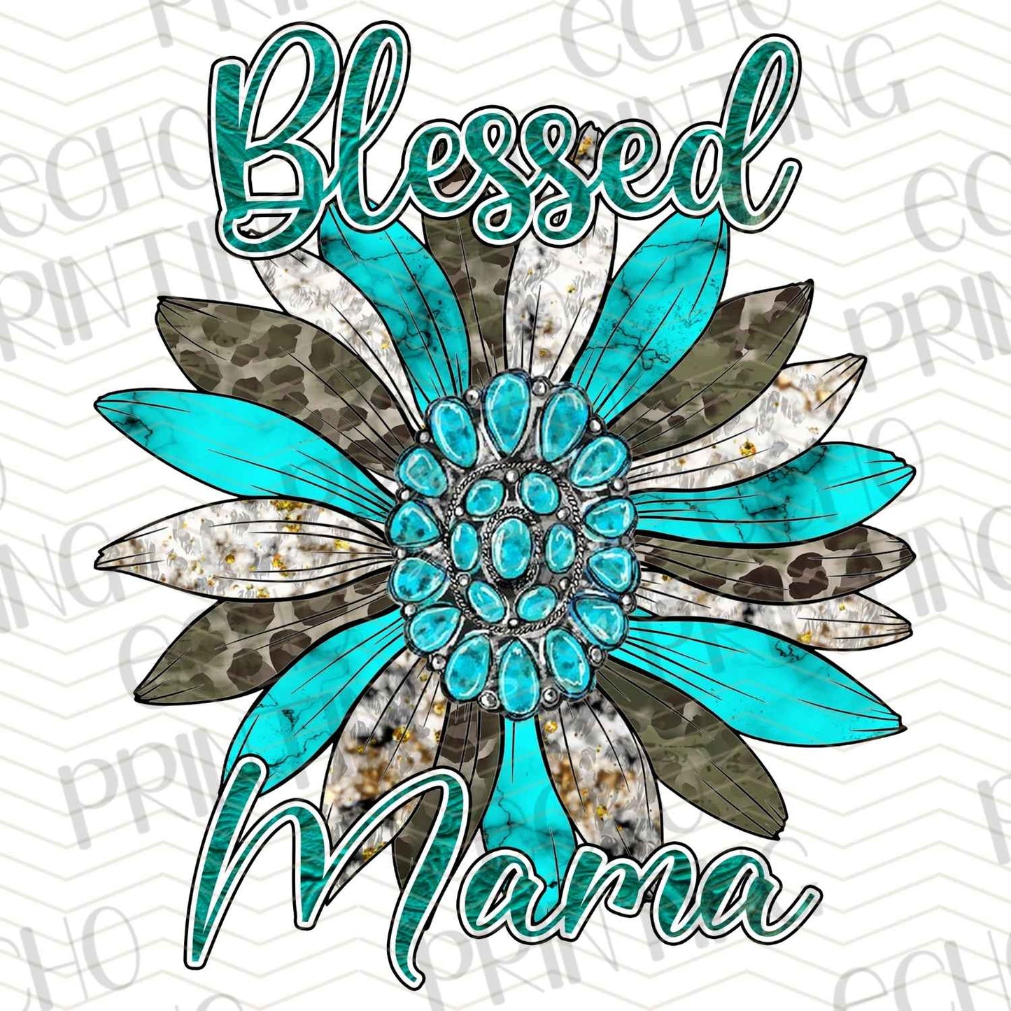 MGAG 395 - BLESSED MAMA TEAL FEATHER