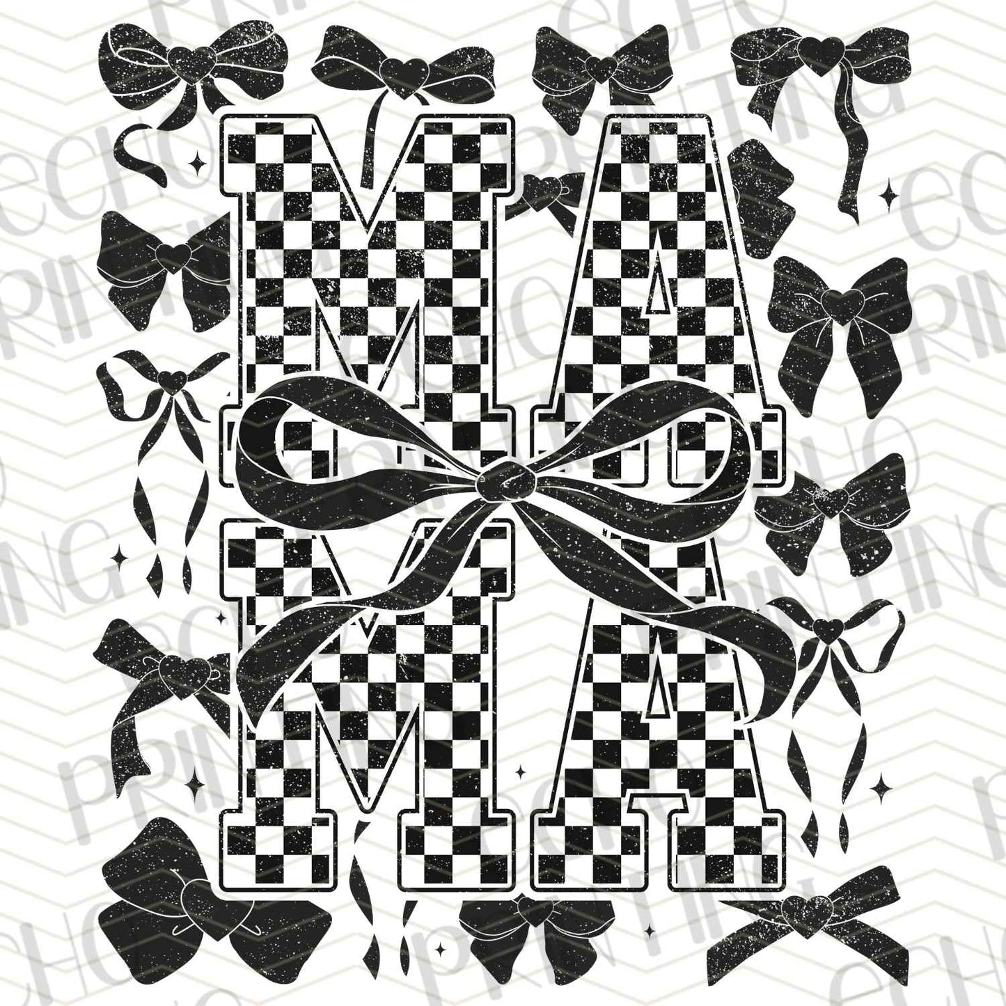 MGAG 3 - BLACK WHITE CHECK BOWS