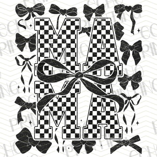 MGAG 3 - BLACK WHITE CHECK BOWS