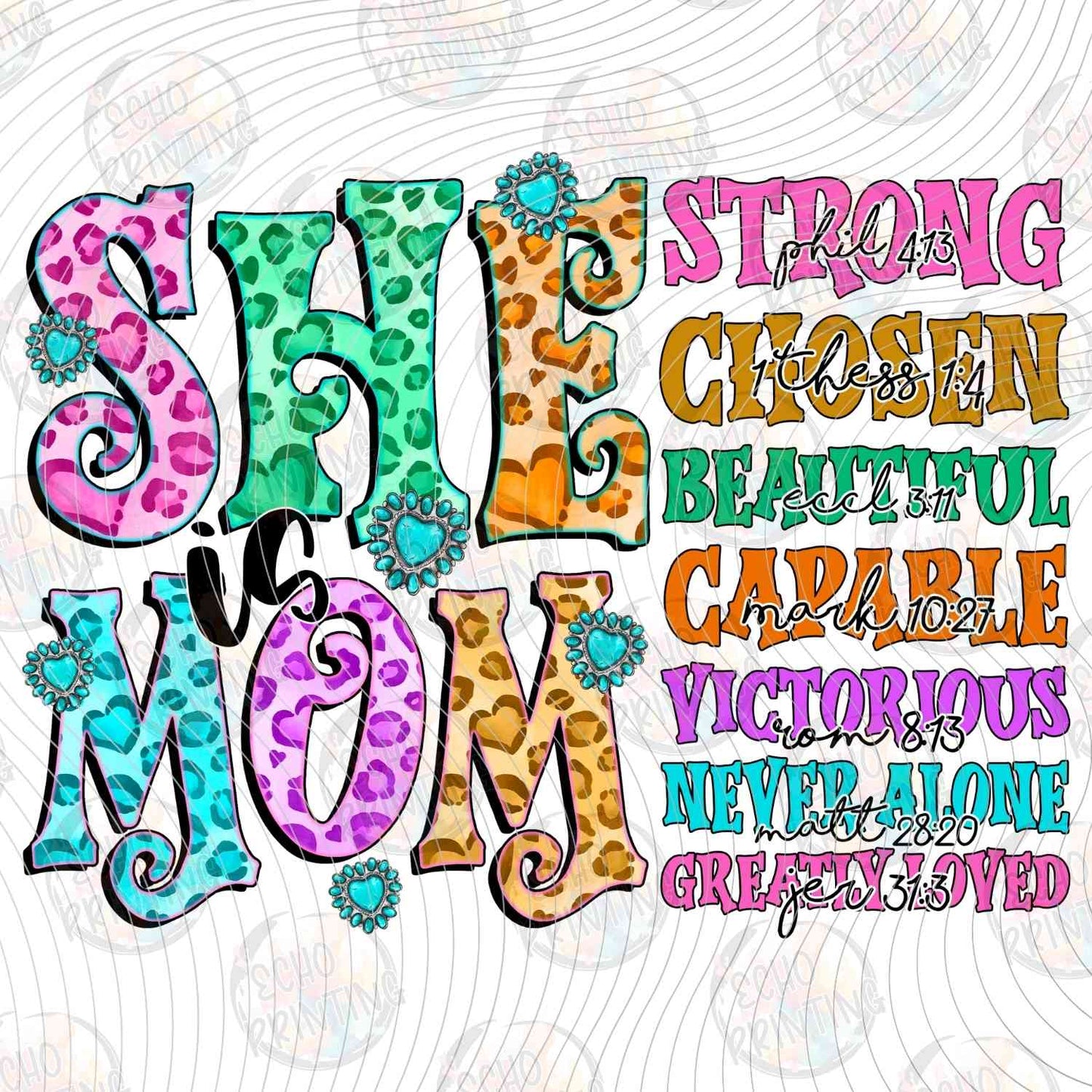 MGA 834 - SHE IS MOM TYPOGRAPHY