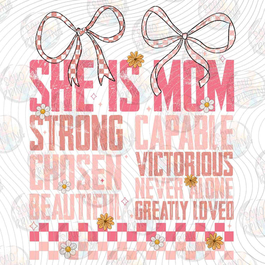 MGA 836 - SHE IS MOM PINK CHECKERS