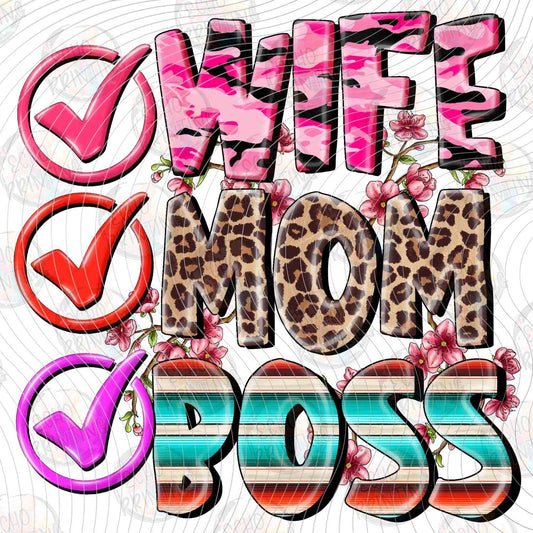 MGA 844 - WIFE MOM BOSS CHECKMARKS