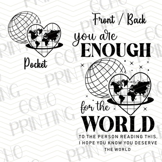MHA 122 - YOU ARE ENOUGH | POCKET & BACK SOLD SEPERATELY