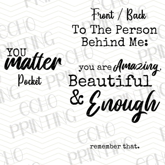 MHSM 200 - YOU MATTER **POCKET SOLD SEPERATELY**