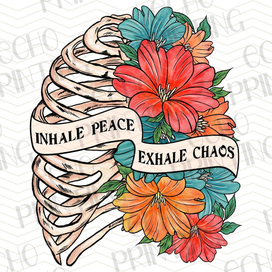 MHSM 215 - INHALE PEACE EXHALE CHAOS FLORAL RIBS