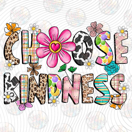 MHSM 467 - CHOOSE KINDNESS COW PRINT AND FLOWERS