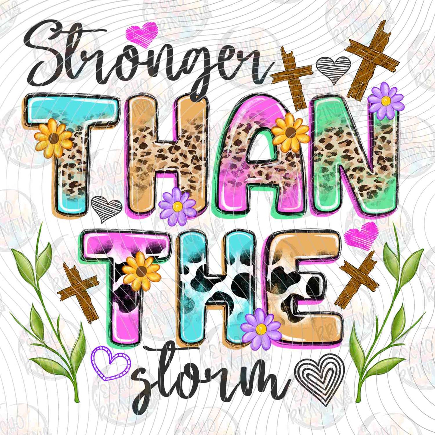 MHSM 475 - STRONGER THAN THE STORM FLORAL LETTERS