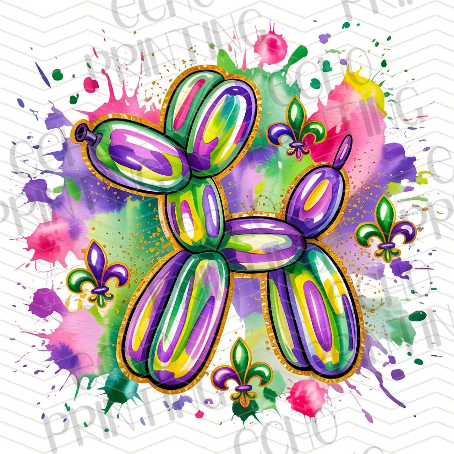 MRGG 102 - MARDI GRAS BALLOON DOG