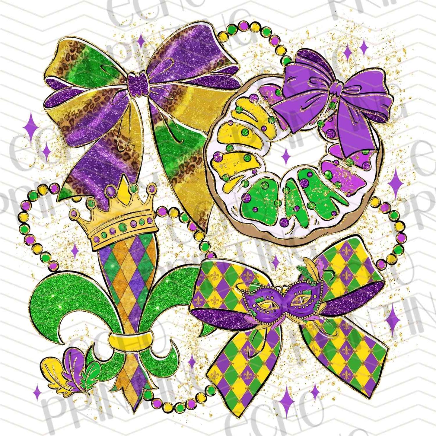 MRGG 104 - MARDI GRAS BOW COLLAGE