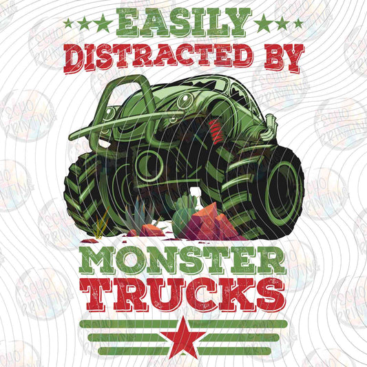 MRJ 10 - EASILY DISTRACTED BY MONSTER TRUCKS GREEN