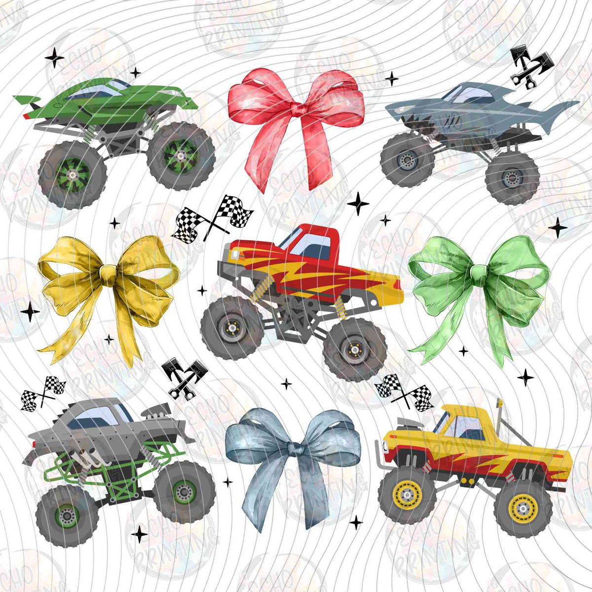 MRJ 36 - MONSTER TRUCKS WITH BOWS AND MUD